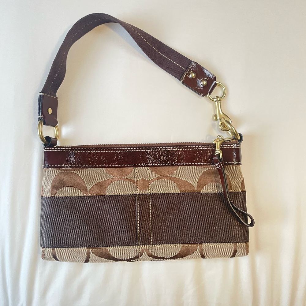 Vintage Coach Signature Brown Shoulder Bag